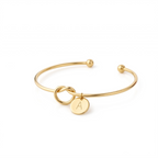 Initial Knot Cuff Bracelet - 18K Gold Plated