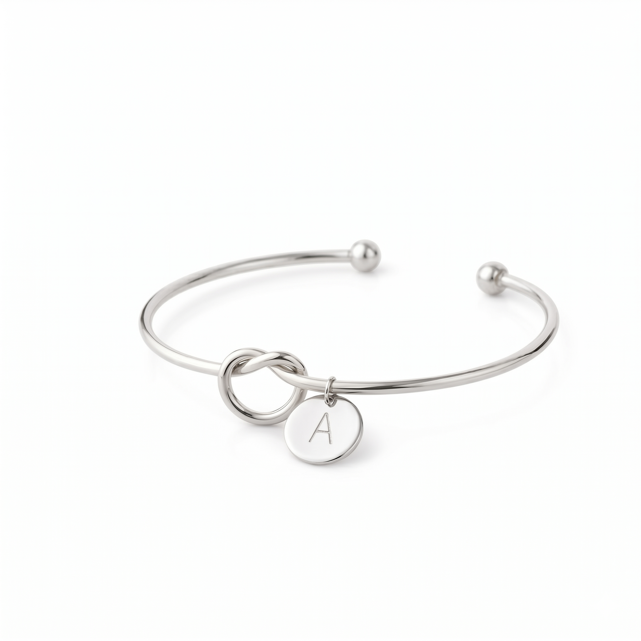 Initial Knot Cuff Bracelet - 18K Gold Plated